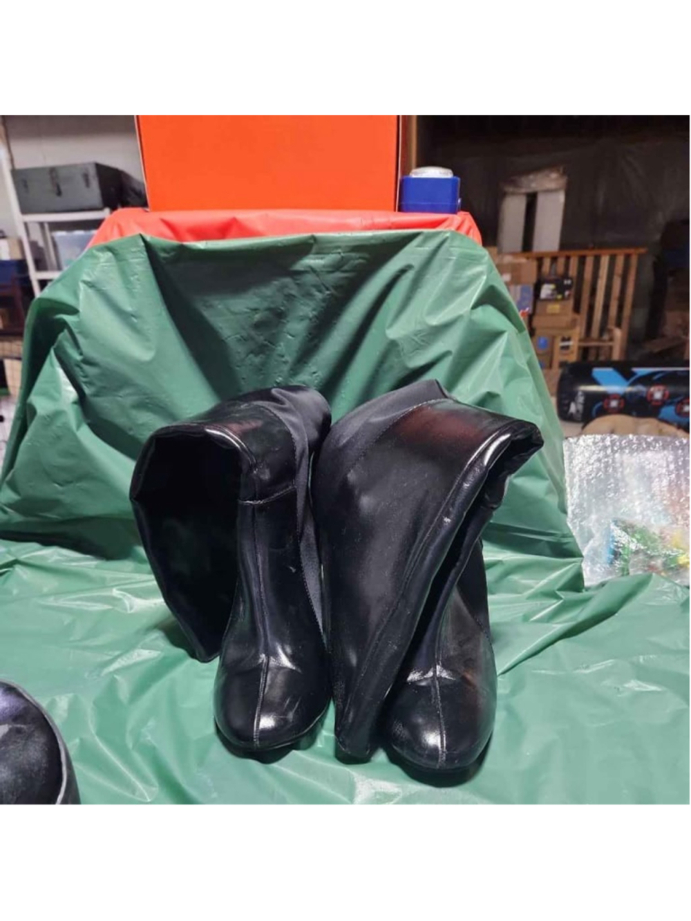 Women's Black Knee High Boots Shiny Patent Leather